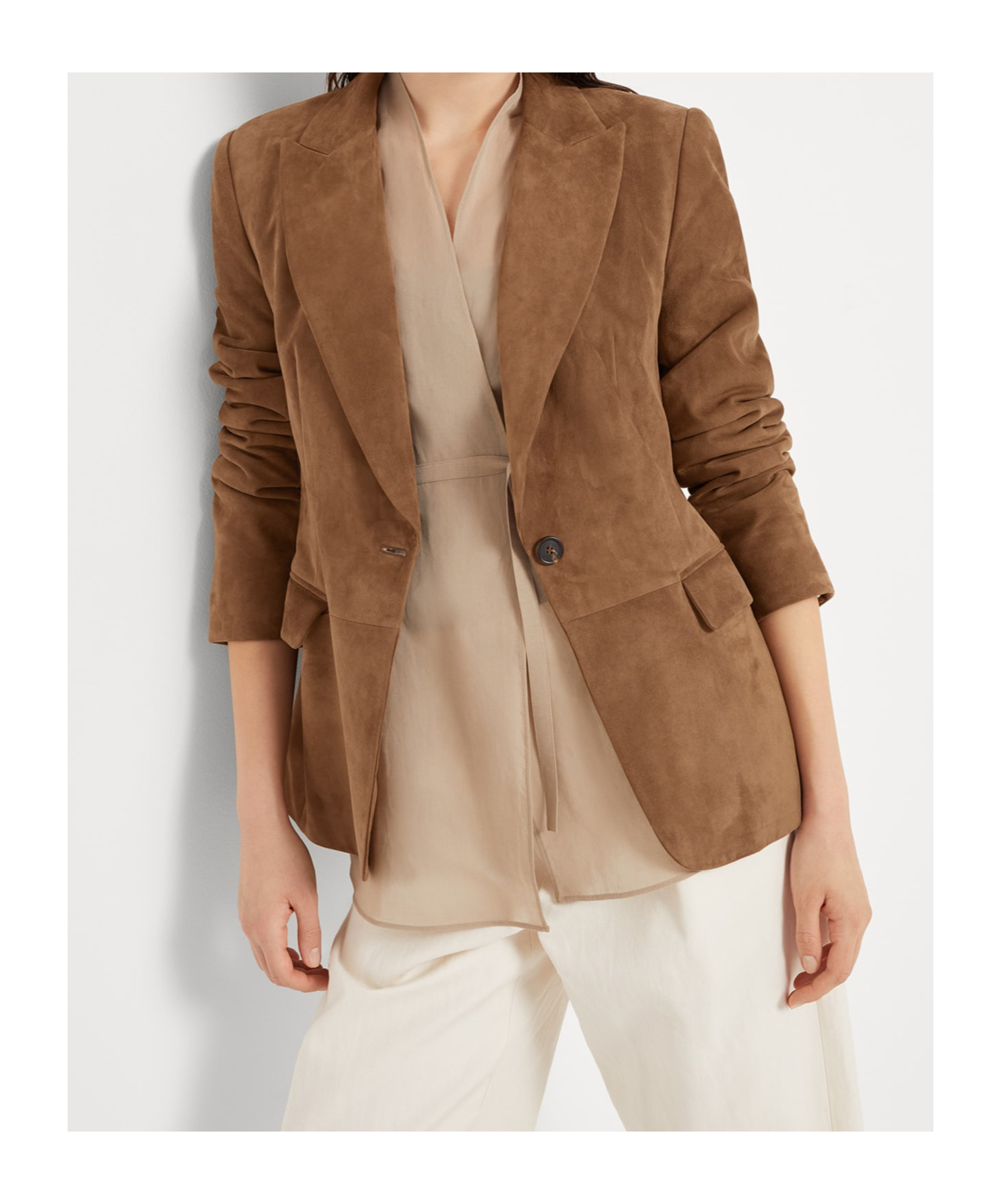 Brunello Cucinelli Leather Jacket In Brown