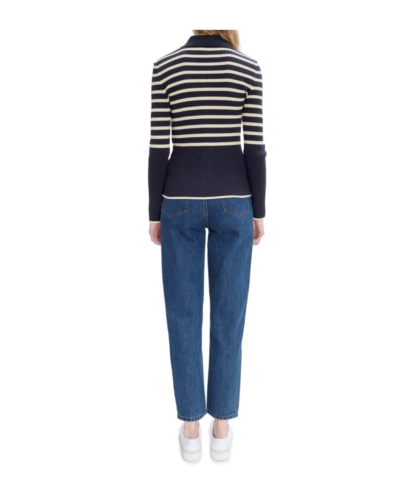 Apc Button-up Striped Cardigan In Black