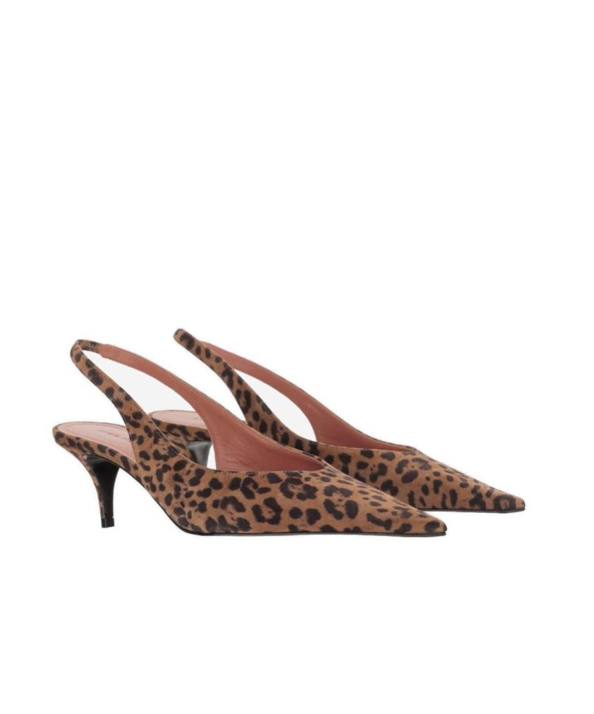 Amina Muaddi 55mm Anok Animal-print Slingback Pumps In Animal Print