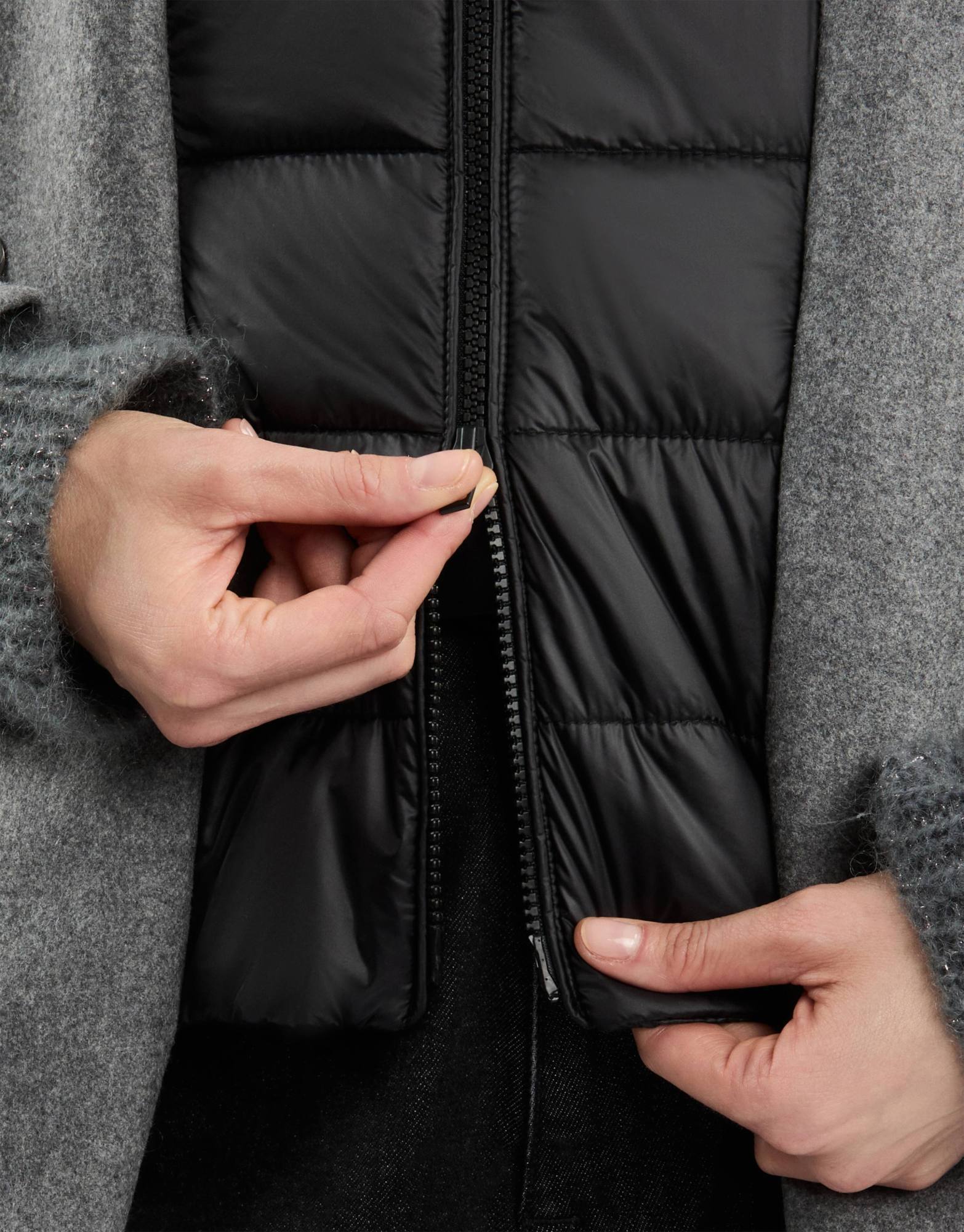 Fay Classic Tweed Coat In Gray