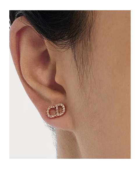 Dior Clair D Lune Stud Earrings In Gold