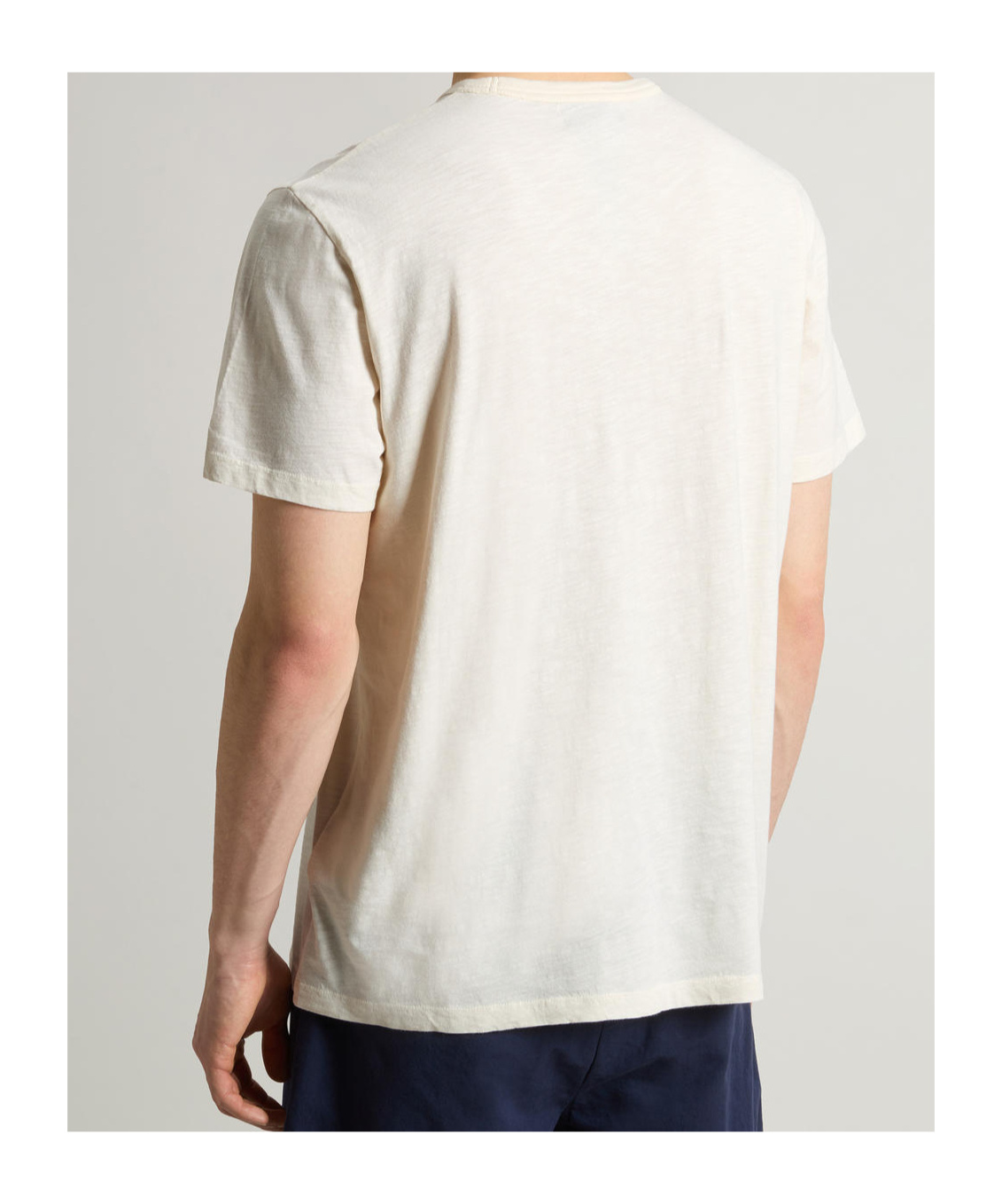 Woolrich Pure Linen T-shirt With Embroidered Logo In White