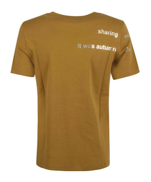 Shop Max Mara 's Slogan Printed Crewneck T-shirt In Brown