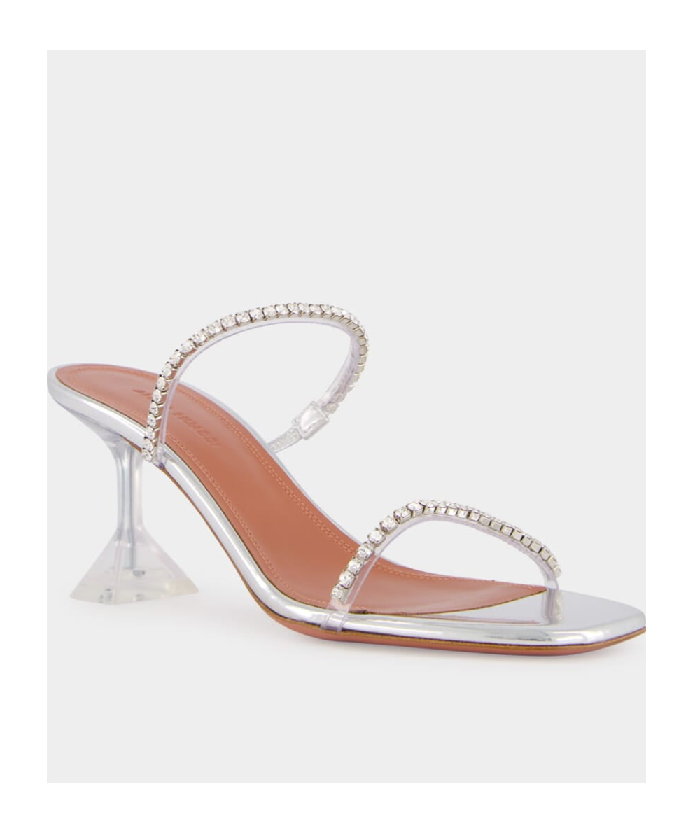 Shop Amina Muaddi Open-toed High-heeled Sandals In White