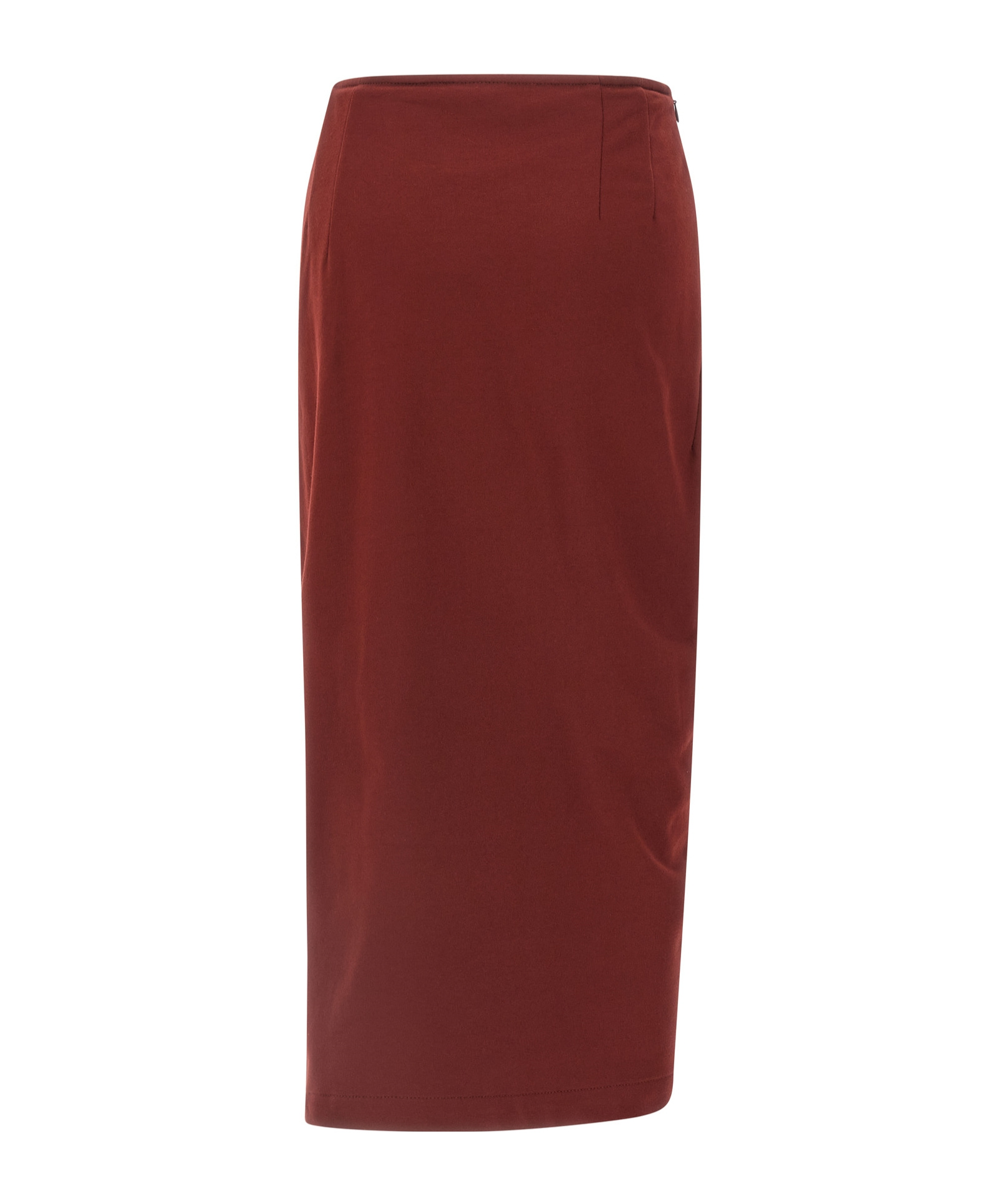 Dries Van Noten High Waist Midi Skirt With Ruffled Detail In Burgundy