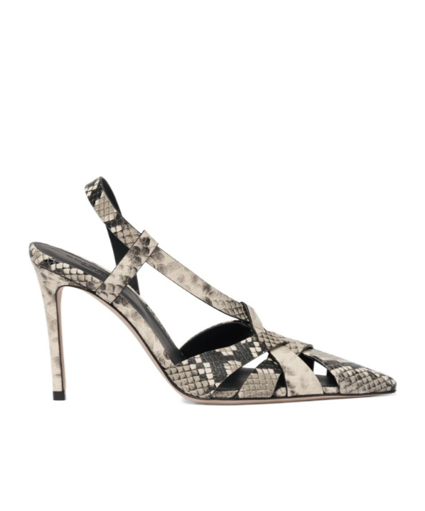 Scarosso Athena Embossed Slingback Pumps In Gray