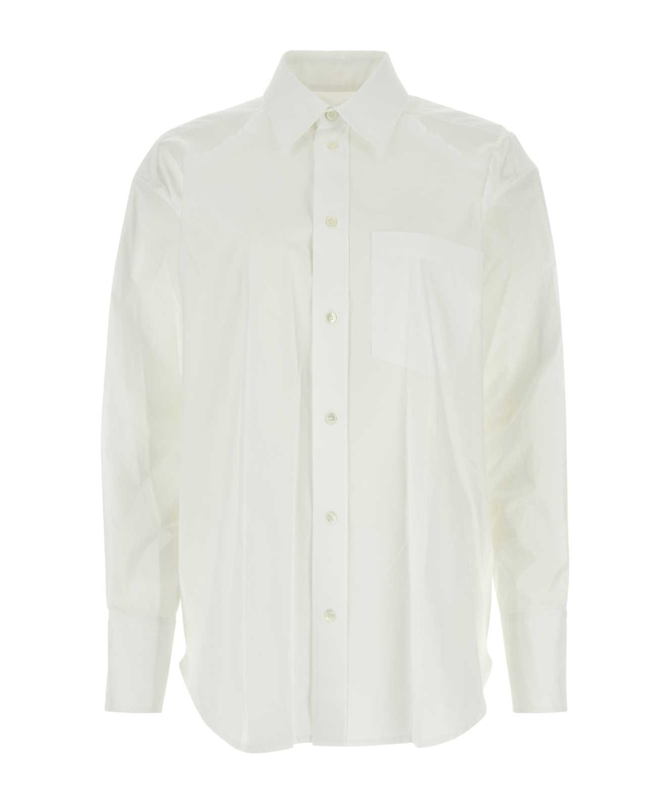 Jw Anderson White Poplin Shirt In White
