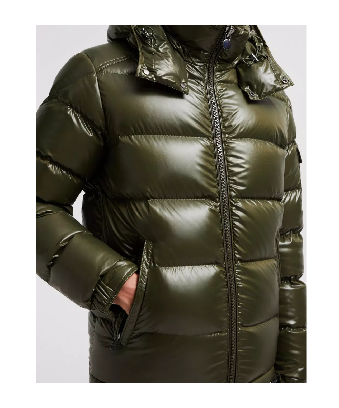 Moncler Maya Hooded Short Down Jacket In Black