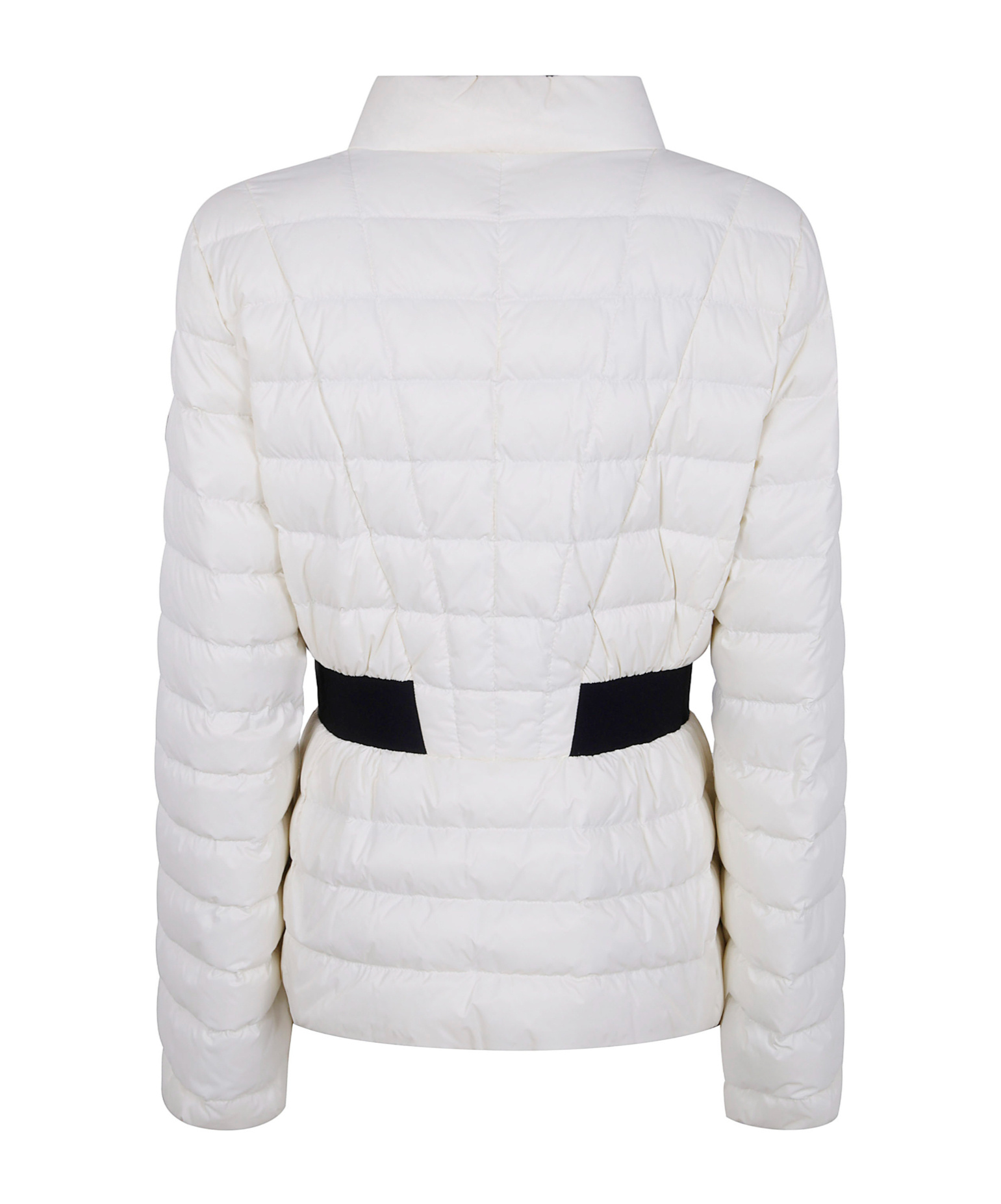Moncler Quilted Belted Jacket In White