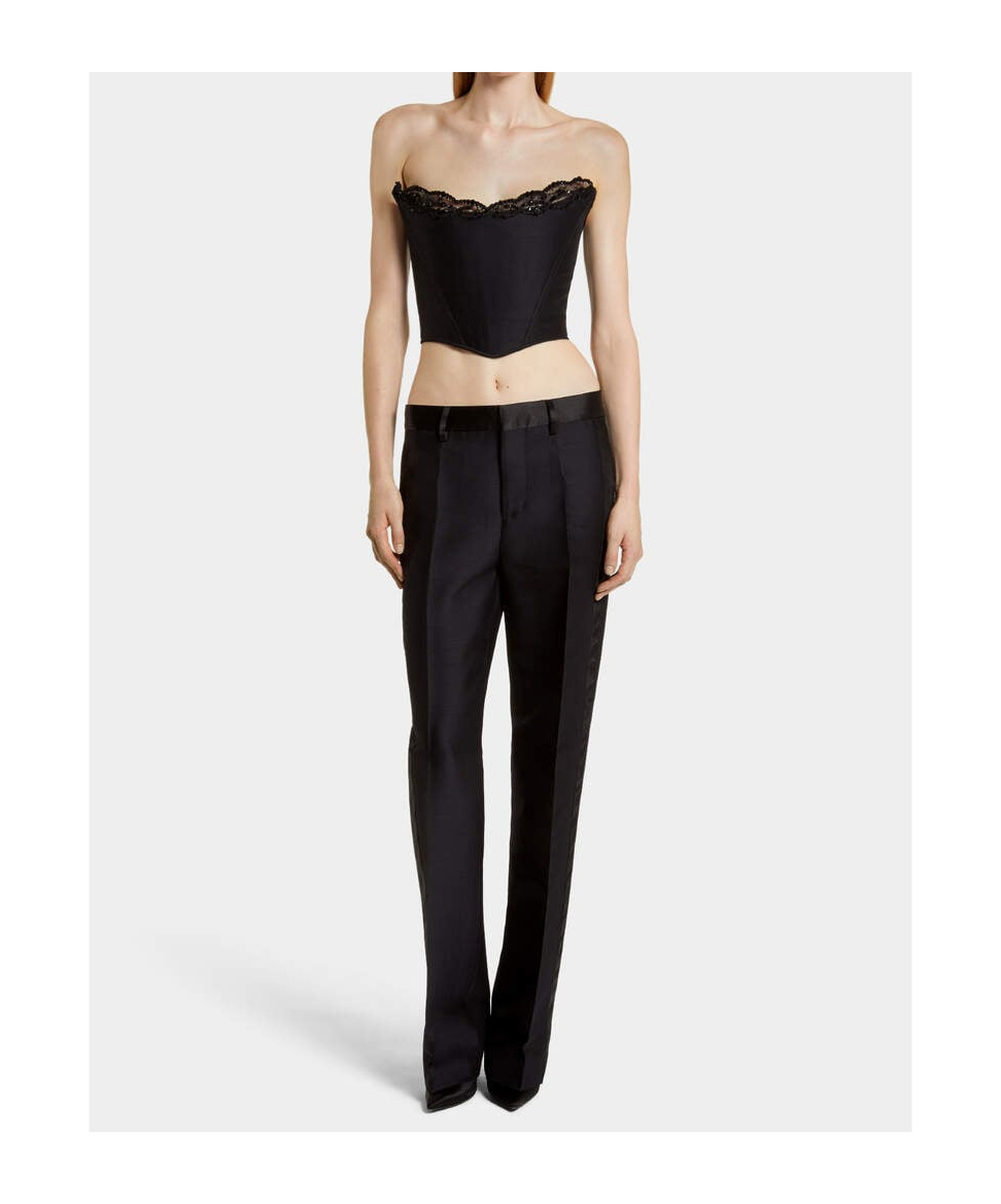 Dsquared2 "parisian Corset" Strapless Top In Black