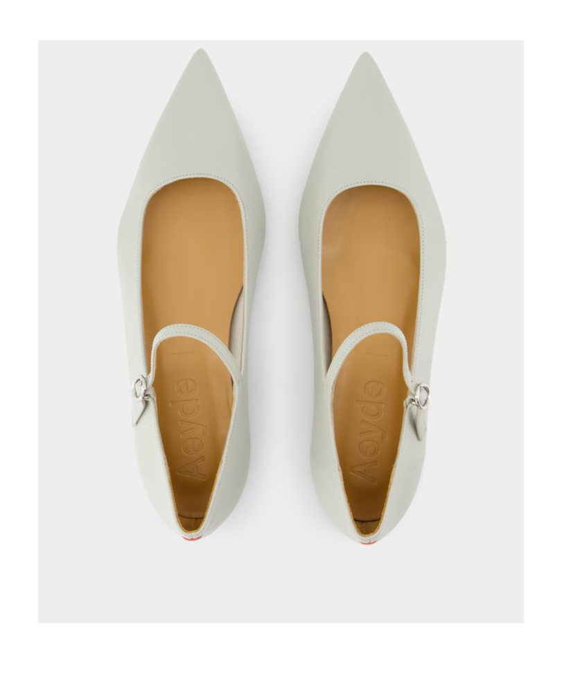Aeyde Cleo Mary Jane Flats In White