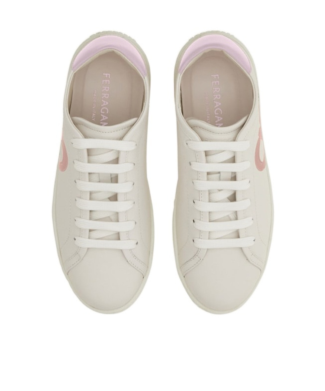 Ferragamo Sneakers In White/pink