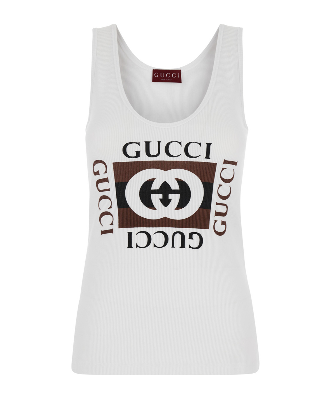 Gucci Interlocking G-print Cotton Top In White