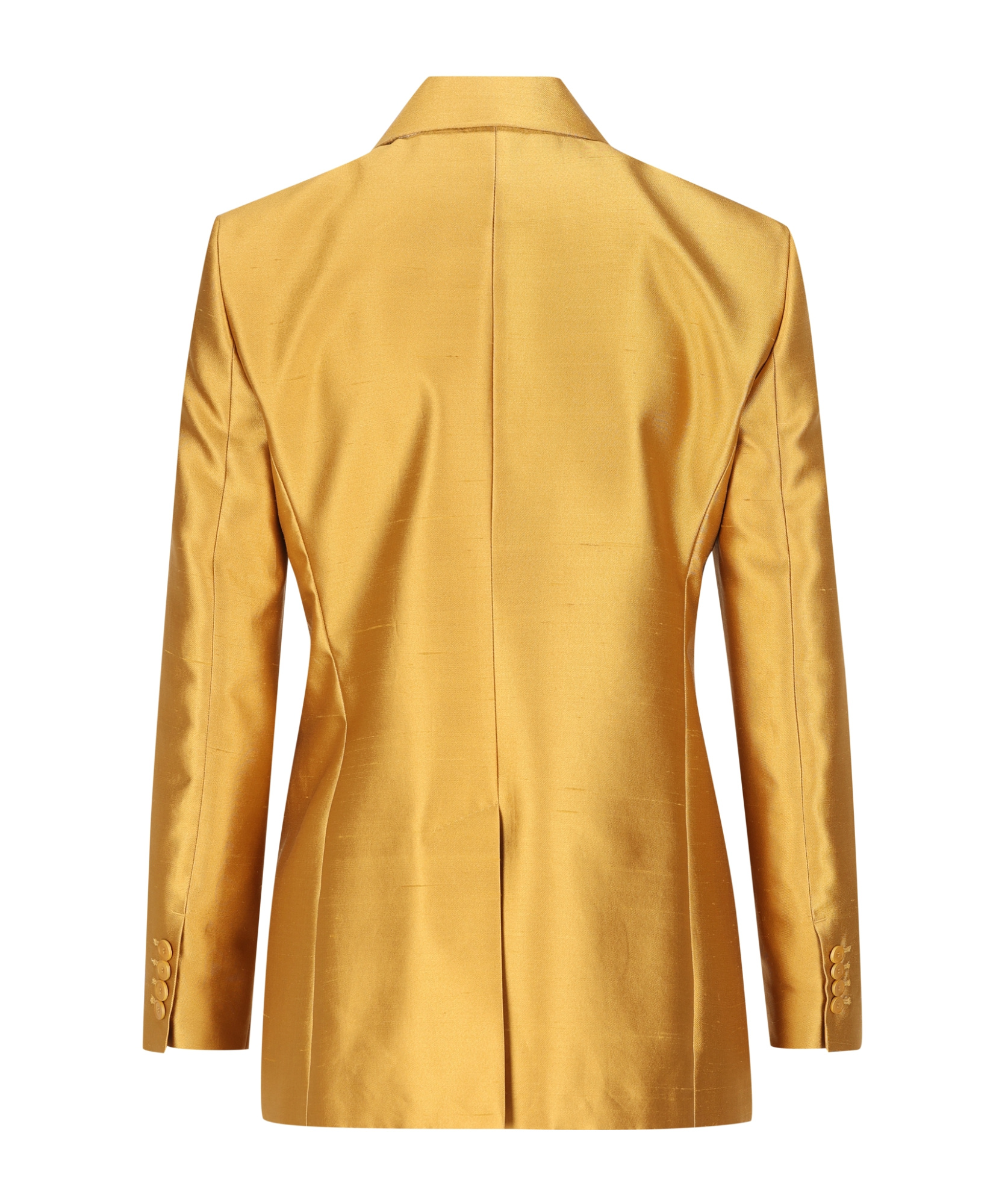 Max Mara Silk-blend Metallic Blazer In Yellow