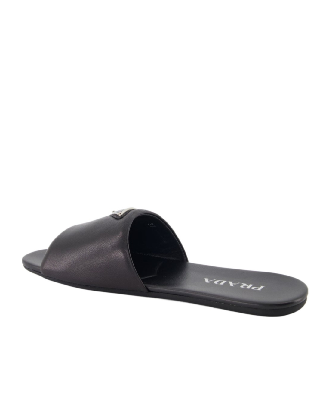 Prada Logo-plaque Leather Sandals In Black