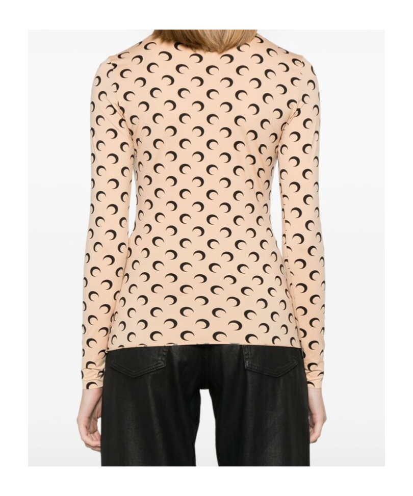 Marine Serre Moon Print Second Skin Top In Nude