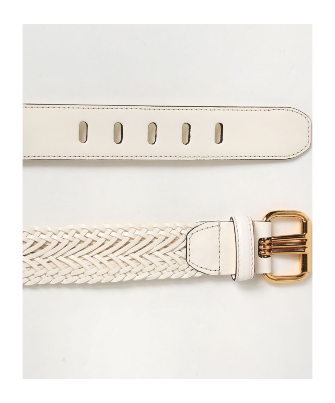Etro Buckle Knitted Waist Belt In White