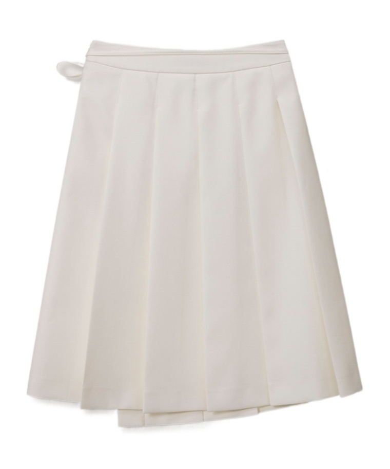 Dunst Ribboned Wide Pleats Skirt Ivory