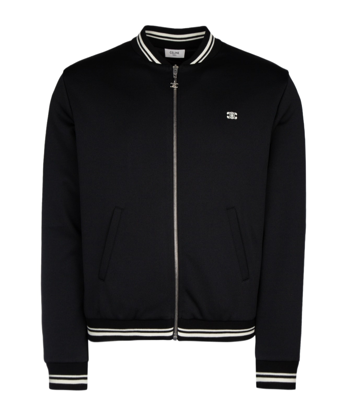 Celine Zippered Baseball Casual Jacket In Black