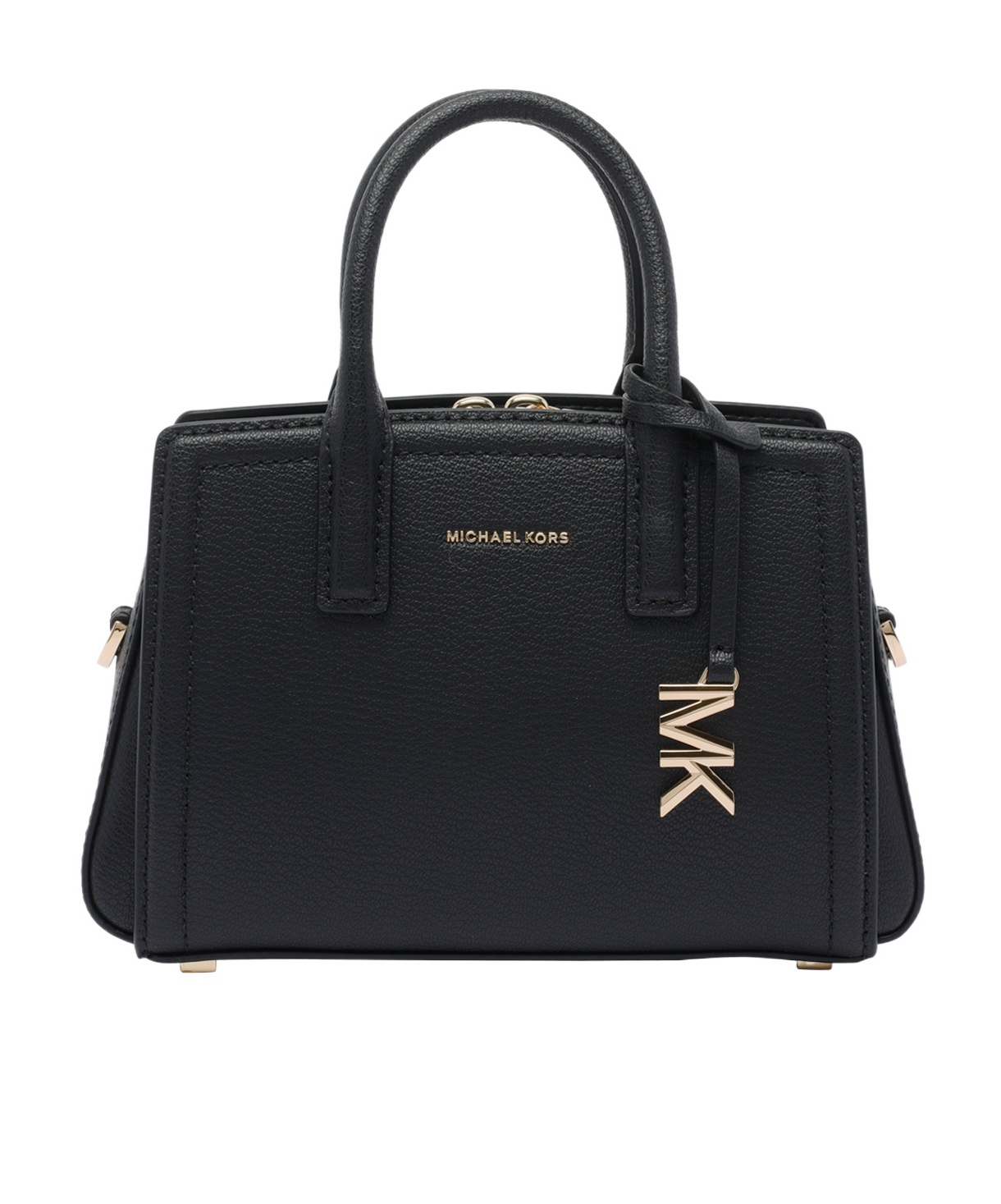 Michael Kors Small Black Leather Hand Bag In Black