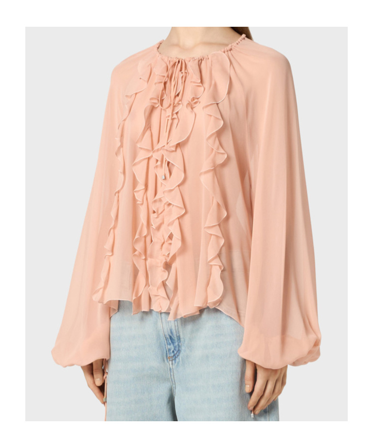 Blumarine Long-sleeved Shirt In Neutral