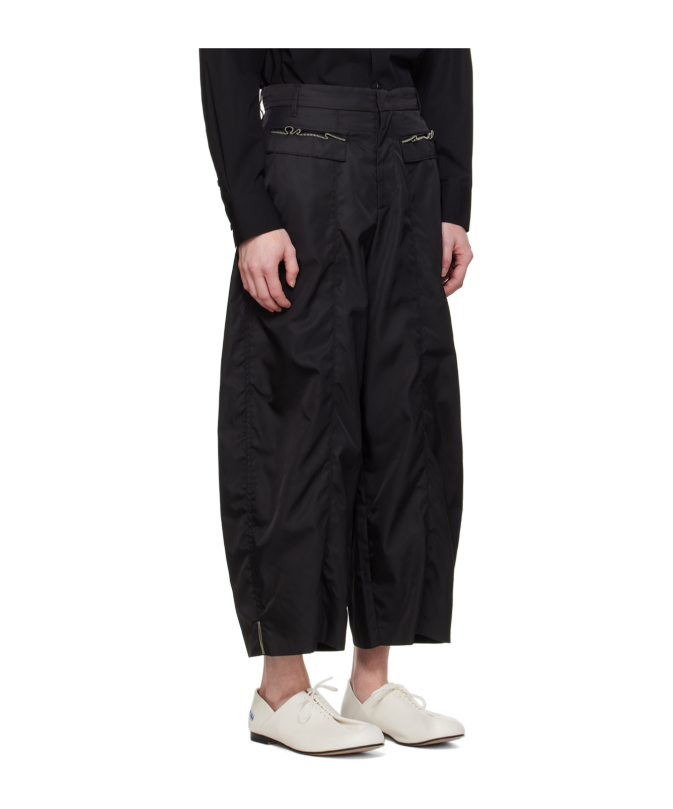 Ader Error Belt Loop Zipper Casual Pants In Black