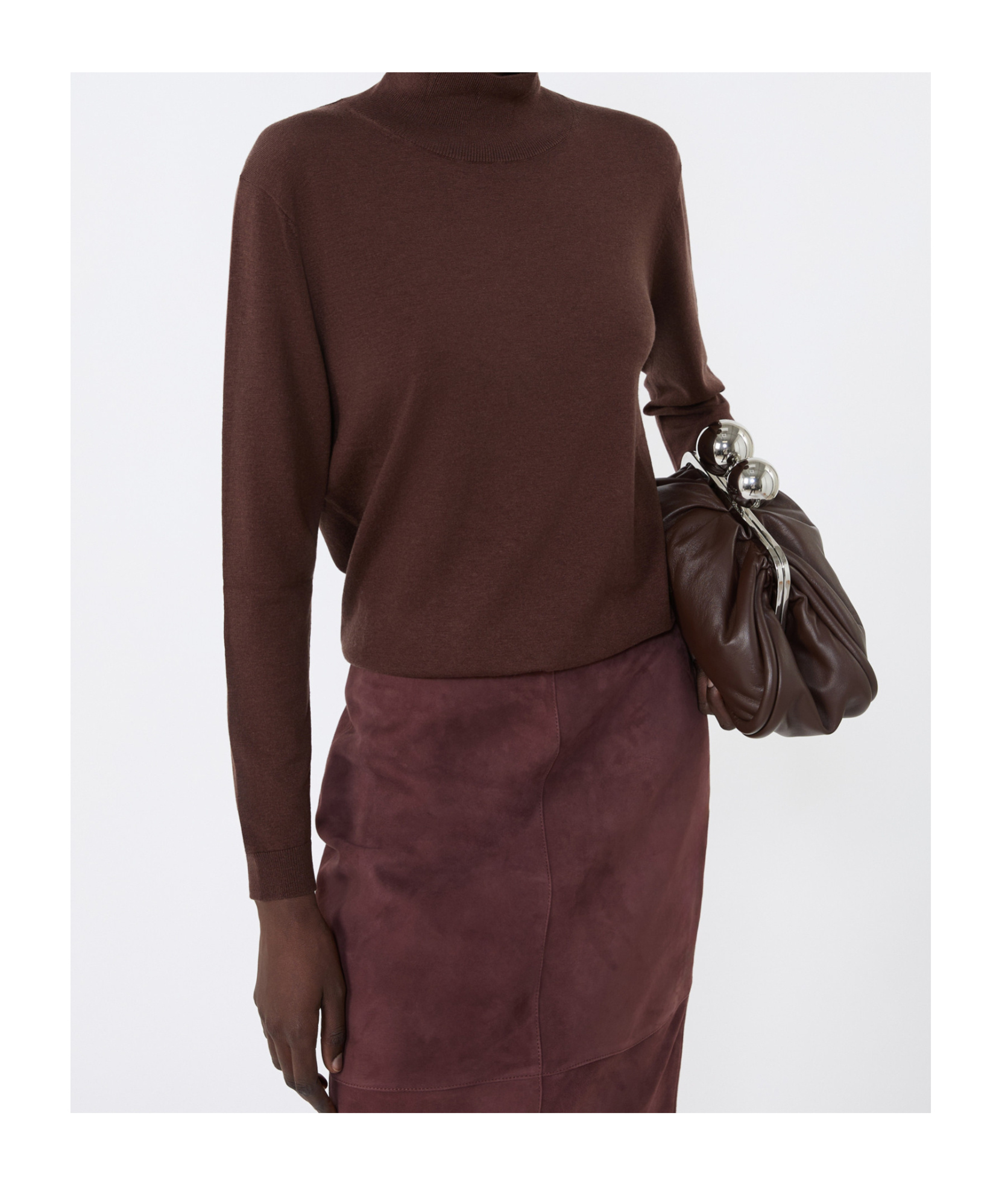 Weekend Max Mara Kiku Turtleneck Long-sleeved Jumper In Brown