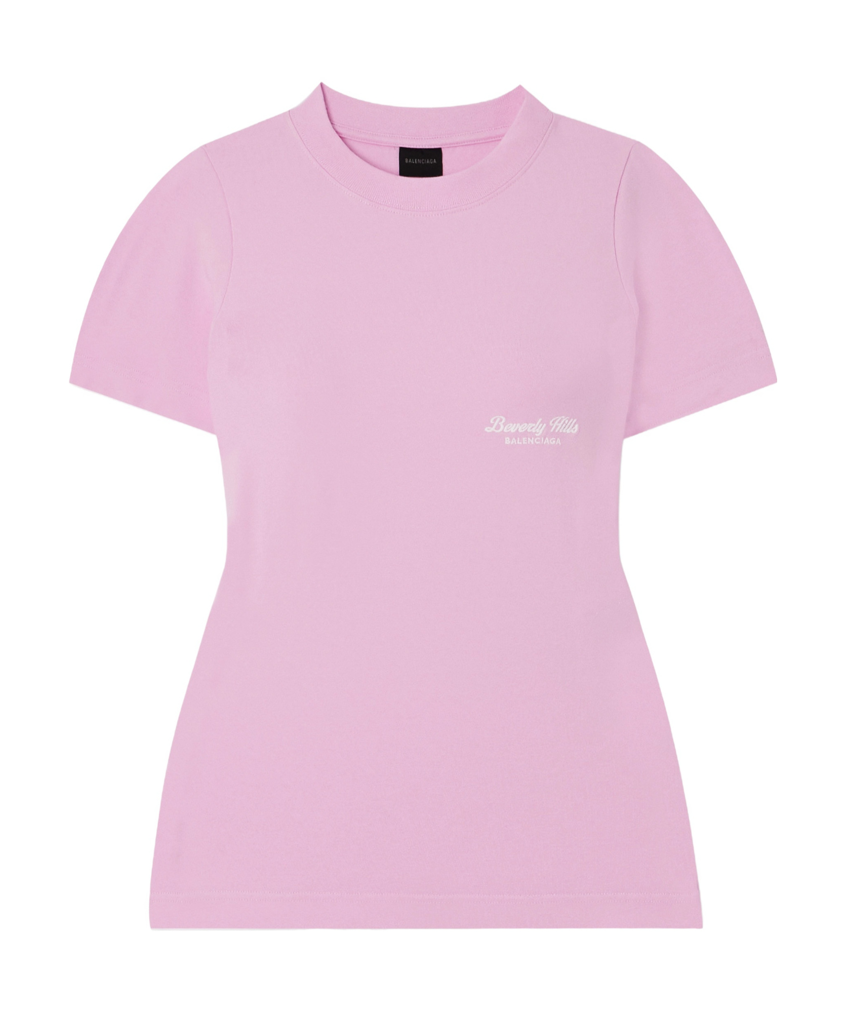 Shop Balenciaga Beverly Hills Embroidered T-shirt In Pink