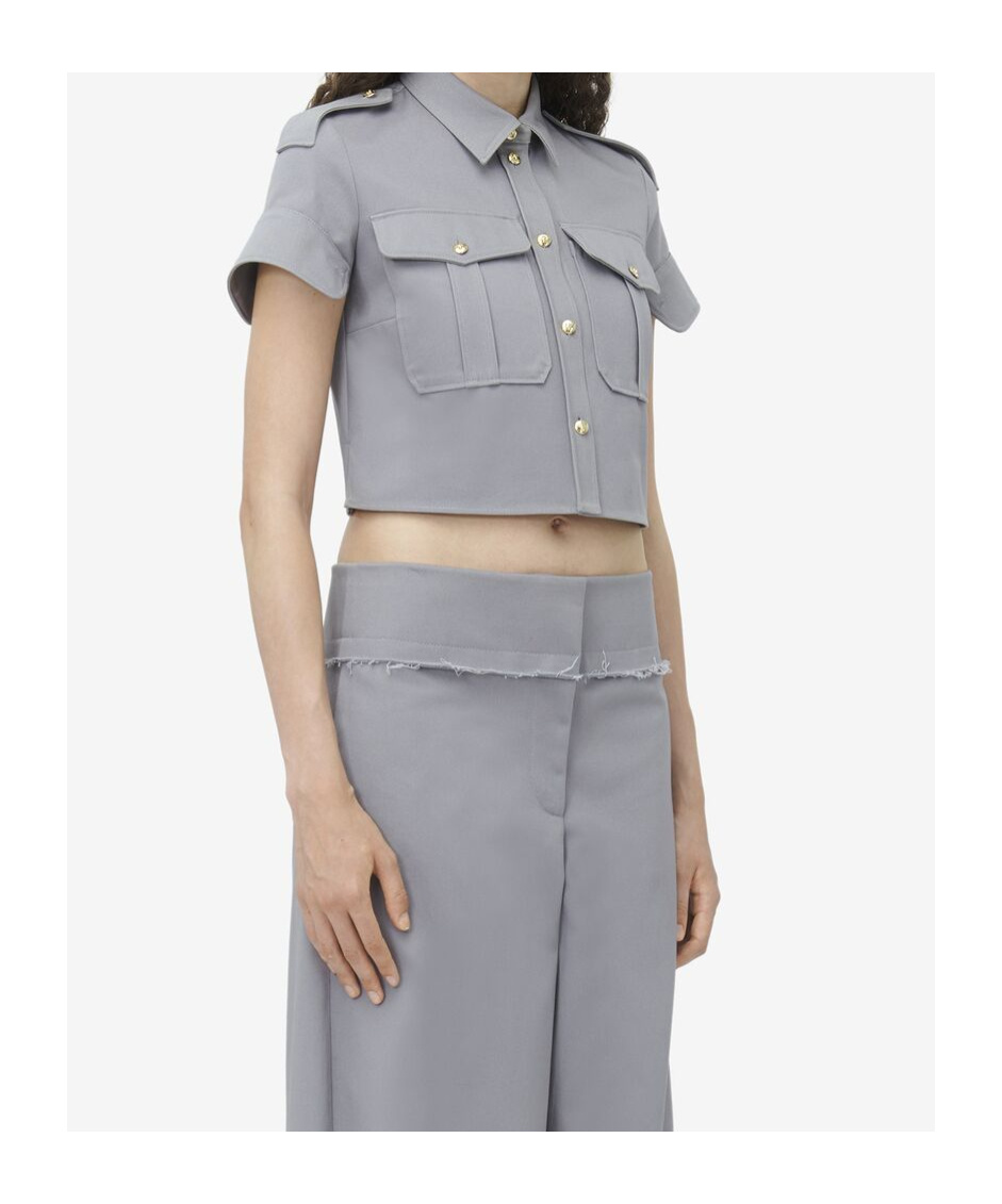 Alexander Mcqueen Short Shirt In Gray
