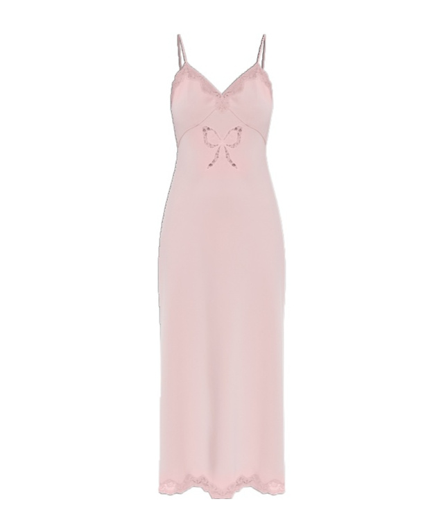 Loveshackfancy Manuela Lace-trimmed Bow Dress In Pink