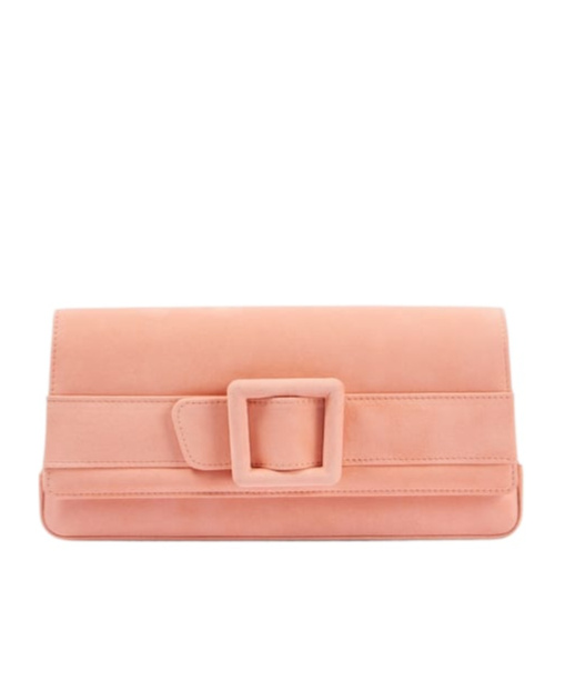 Manolo Blahnik Maygot Suede Clutch In Pink