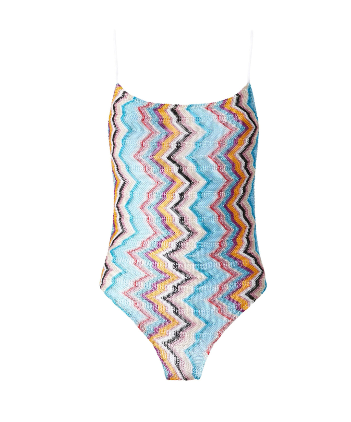 Shop Missoni Zigzag-pattern Swimsuit In Multi-color