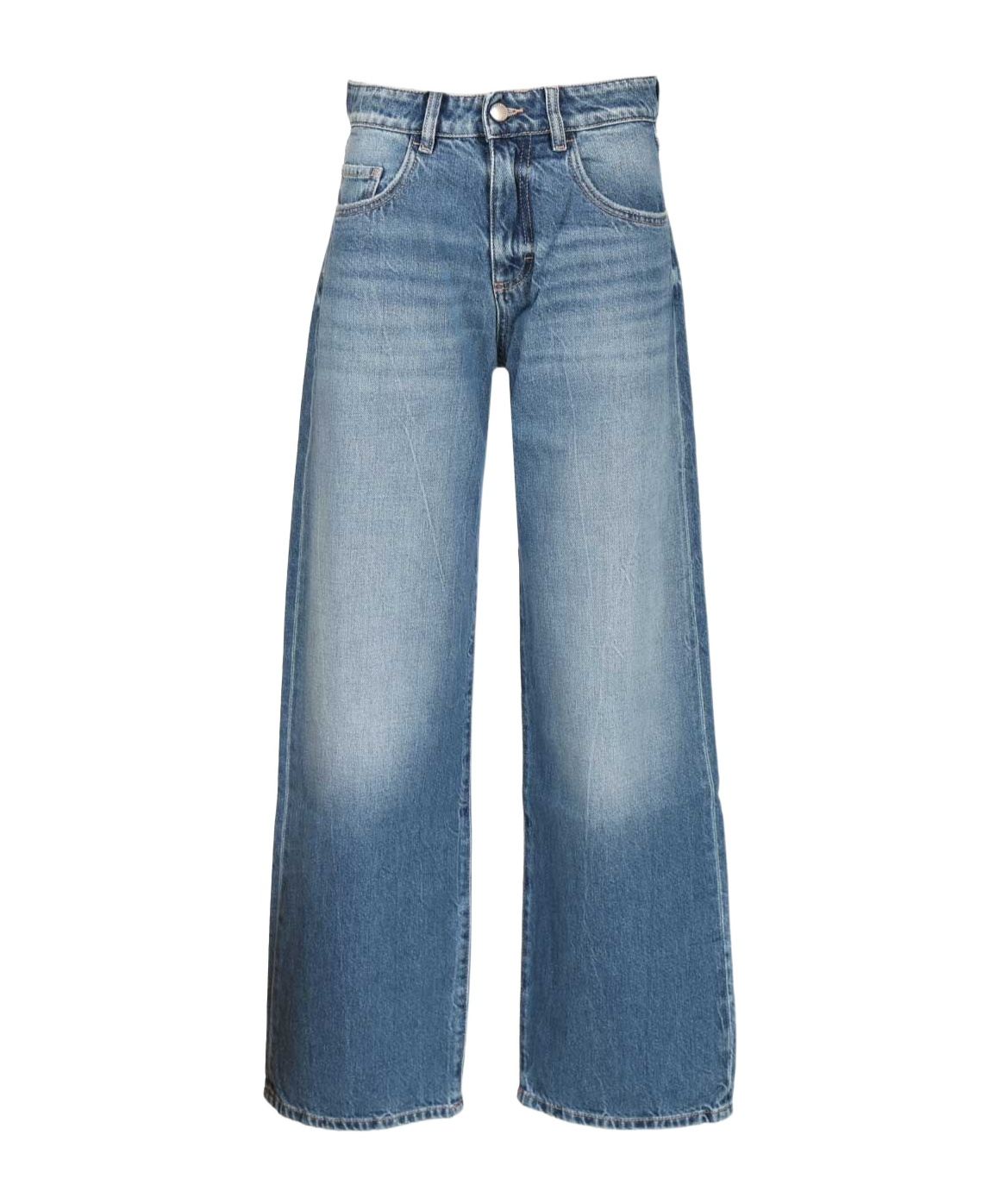 Icon Denim Denim Trousers With Belt Loops In Blue