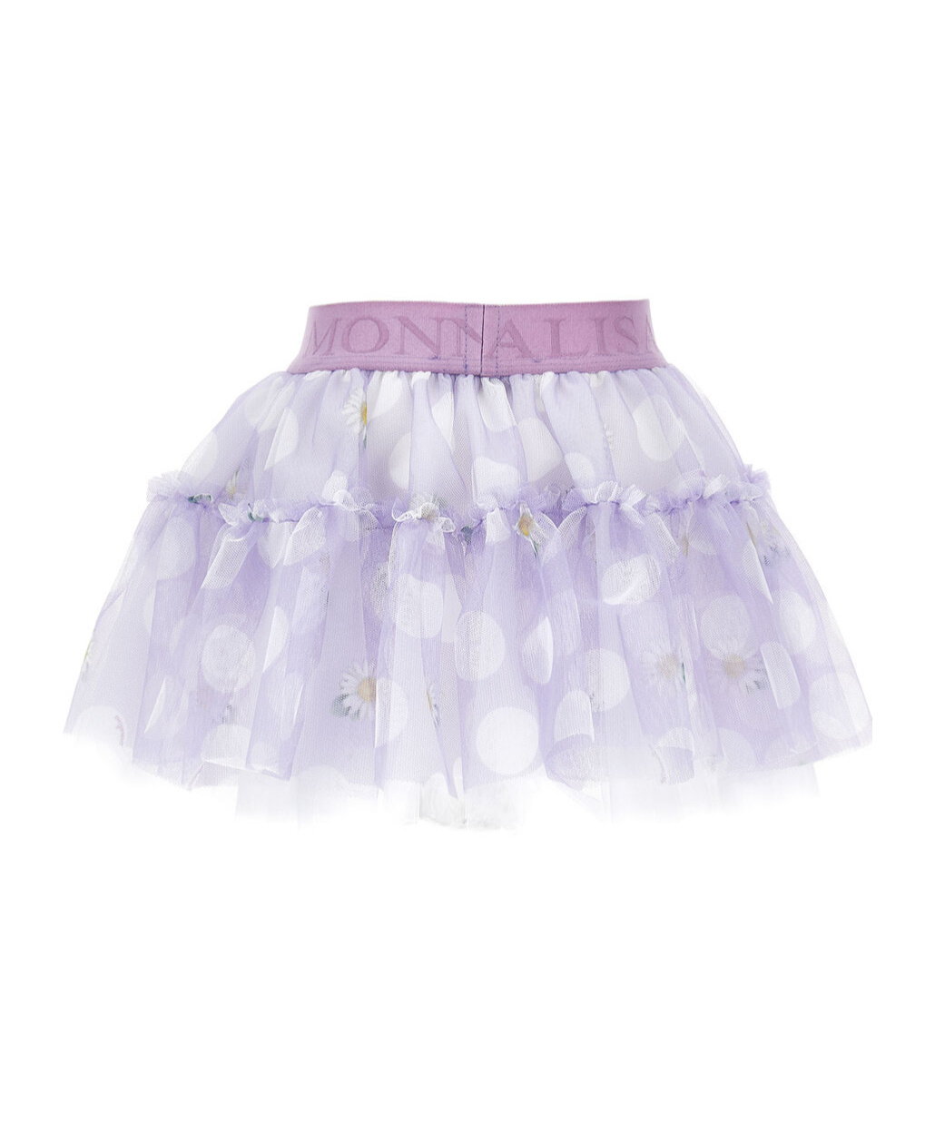 Monnalisa Logo-waistband Tiered Tutu In White