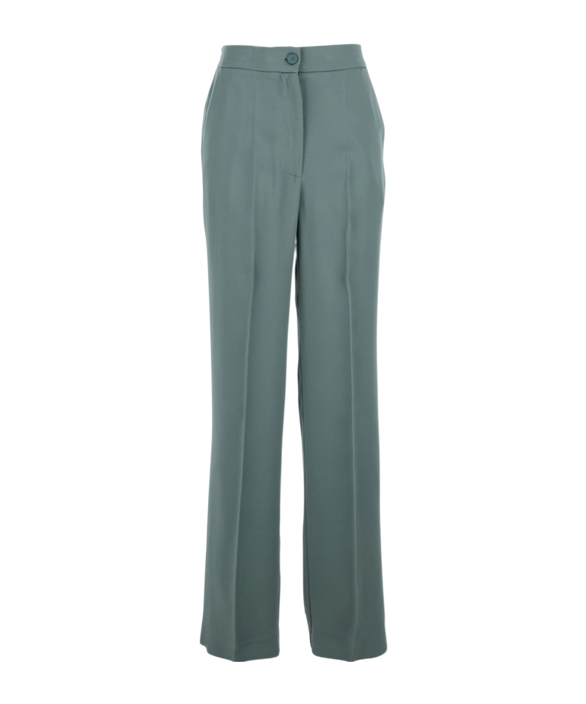 Semicouture Blue Trousers With Elastic Waist And Front Pleats In Fabric Woman In Green