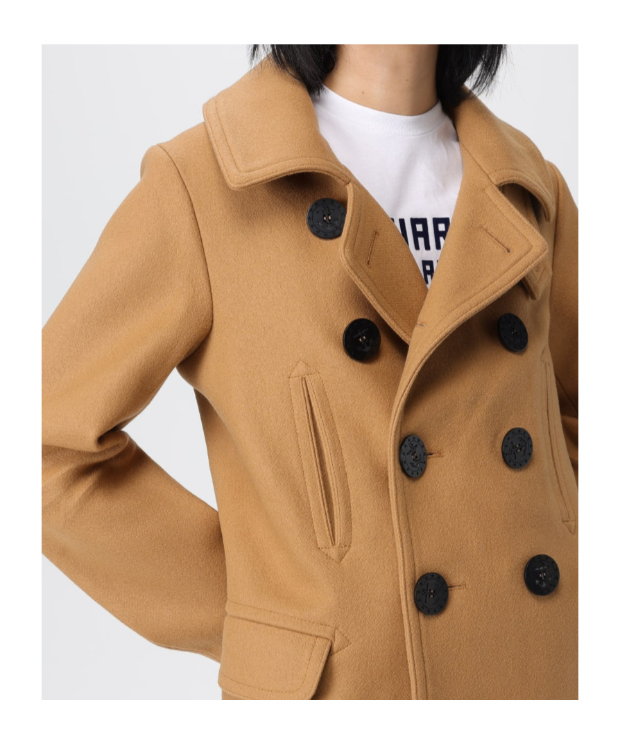 Dsquared2 Long-sleeved Double-breasted Coat In Brown
