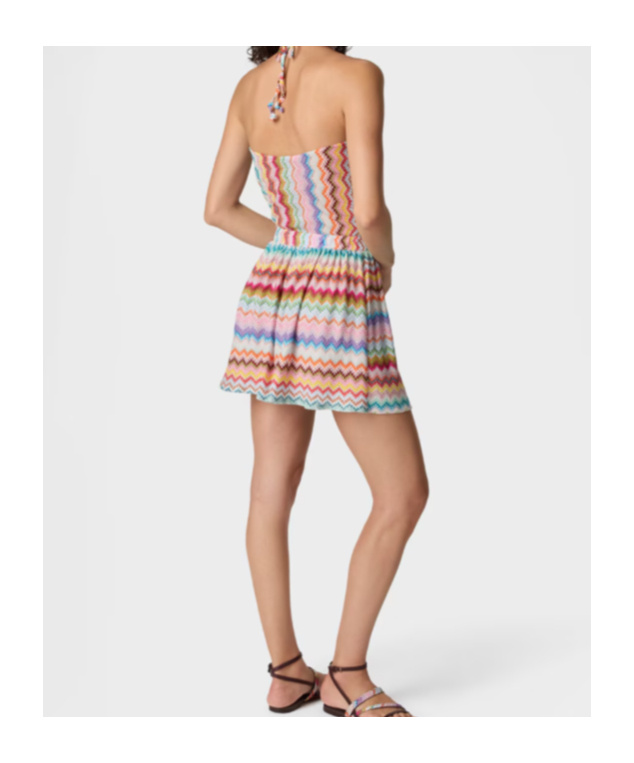 Missoni Short Jumpsuit In Lamé Viscose With Pixel-effect Zigzag Pattern In Multi