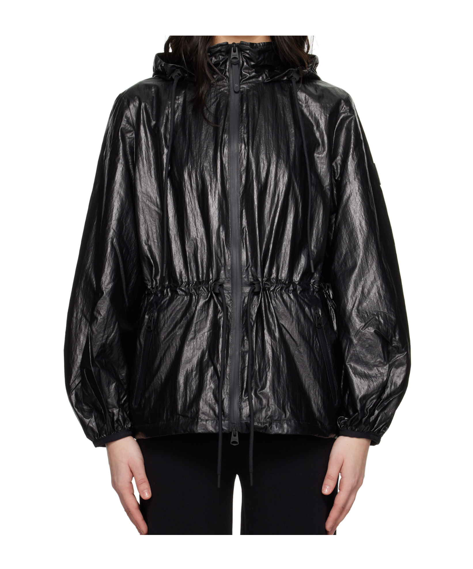 Mackage Black Isha Balloon Sleeve Rain Jacket In Black