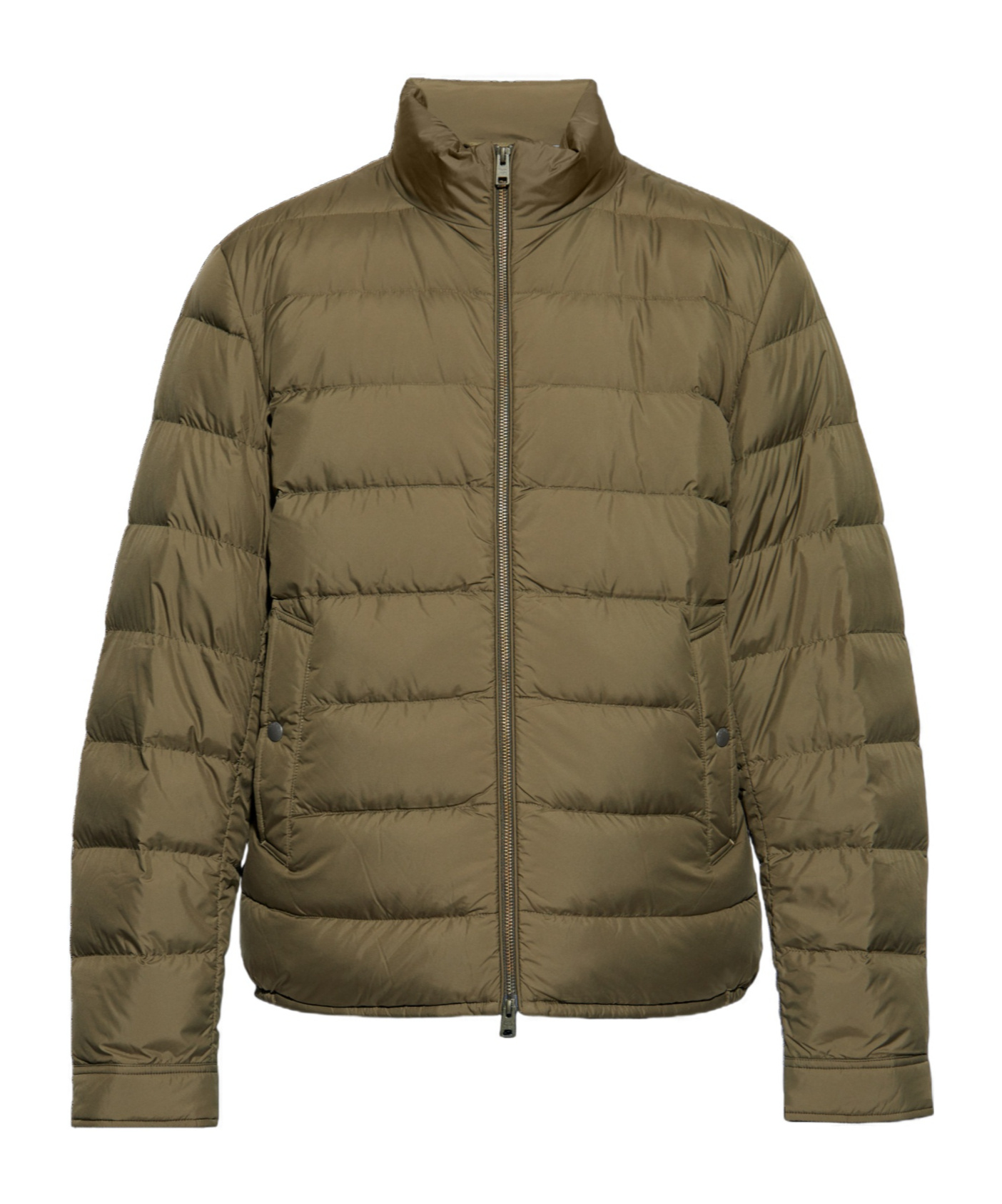Woolrich Zipped Quilted Jacket In Brown