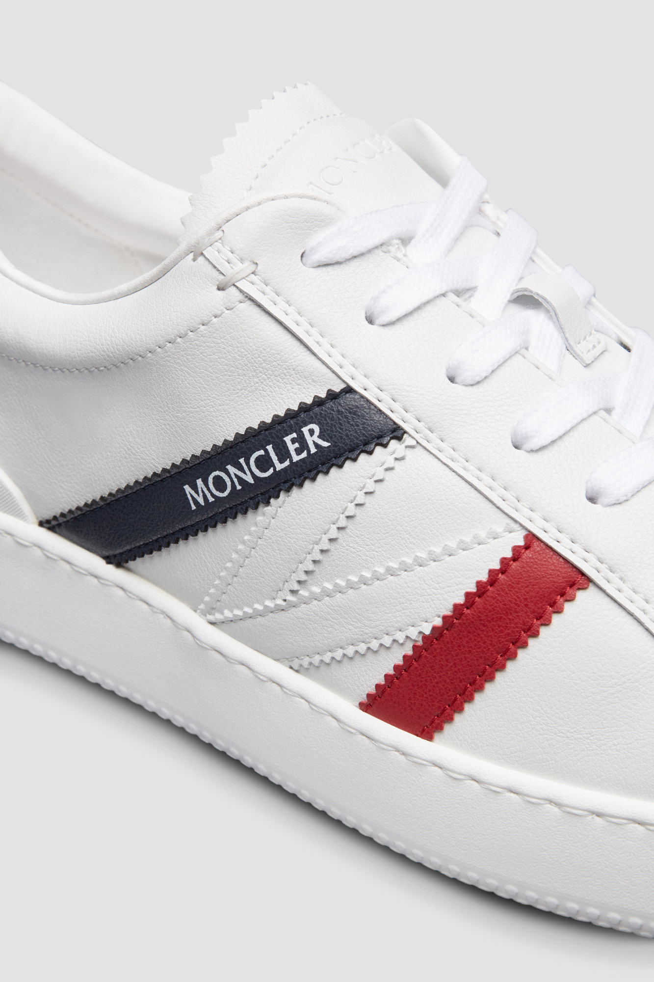 Shop Moncler Monaco M Low-cut Lace-up Sneakers In White