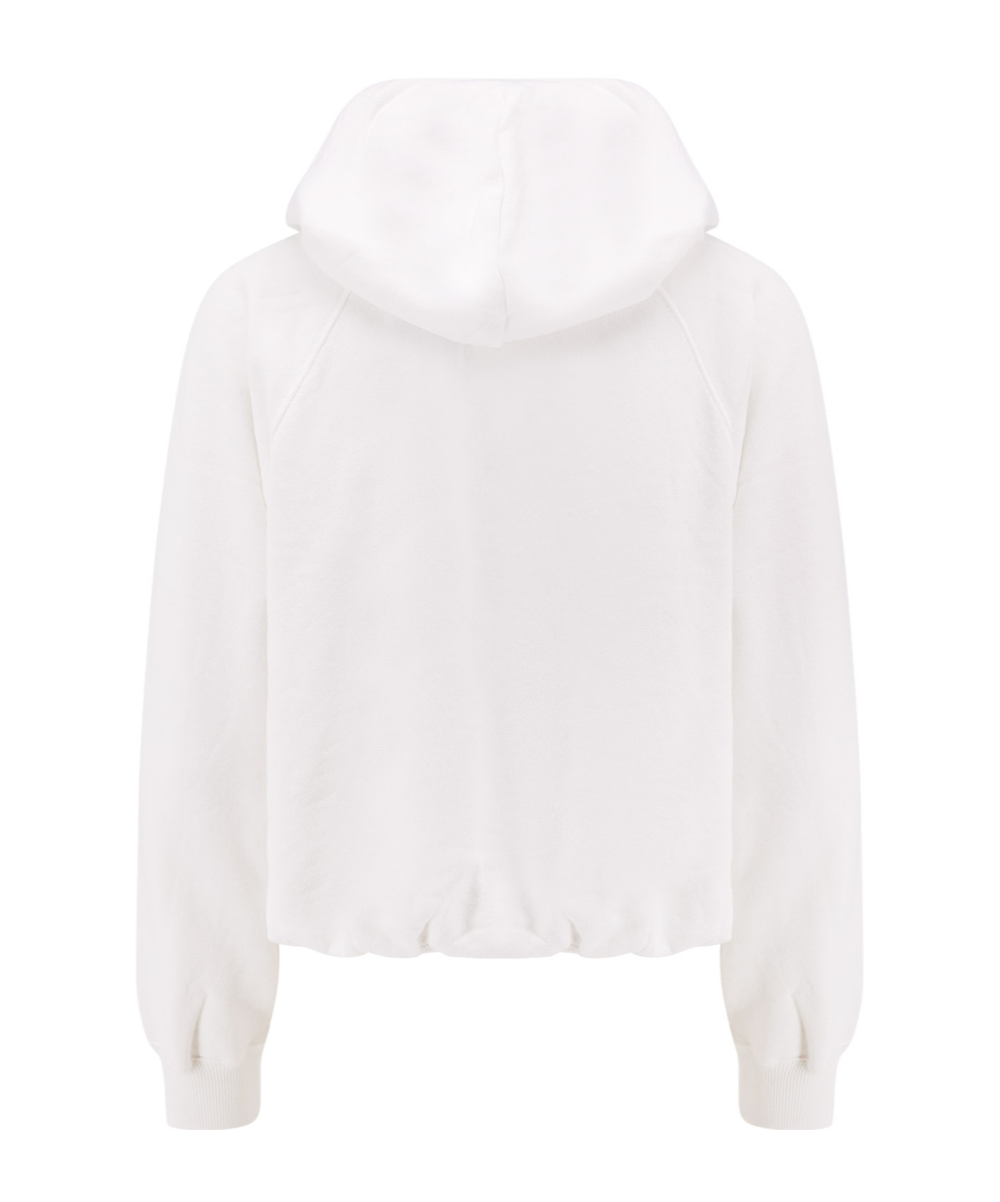 Polo Ralph Lauren Ribbed Cuff Long Sleeve Cotton Sweatshirt With Kangaroo Pocket In White