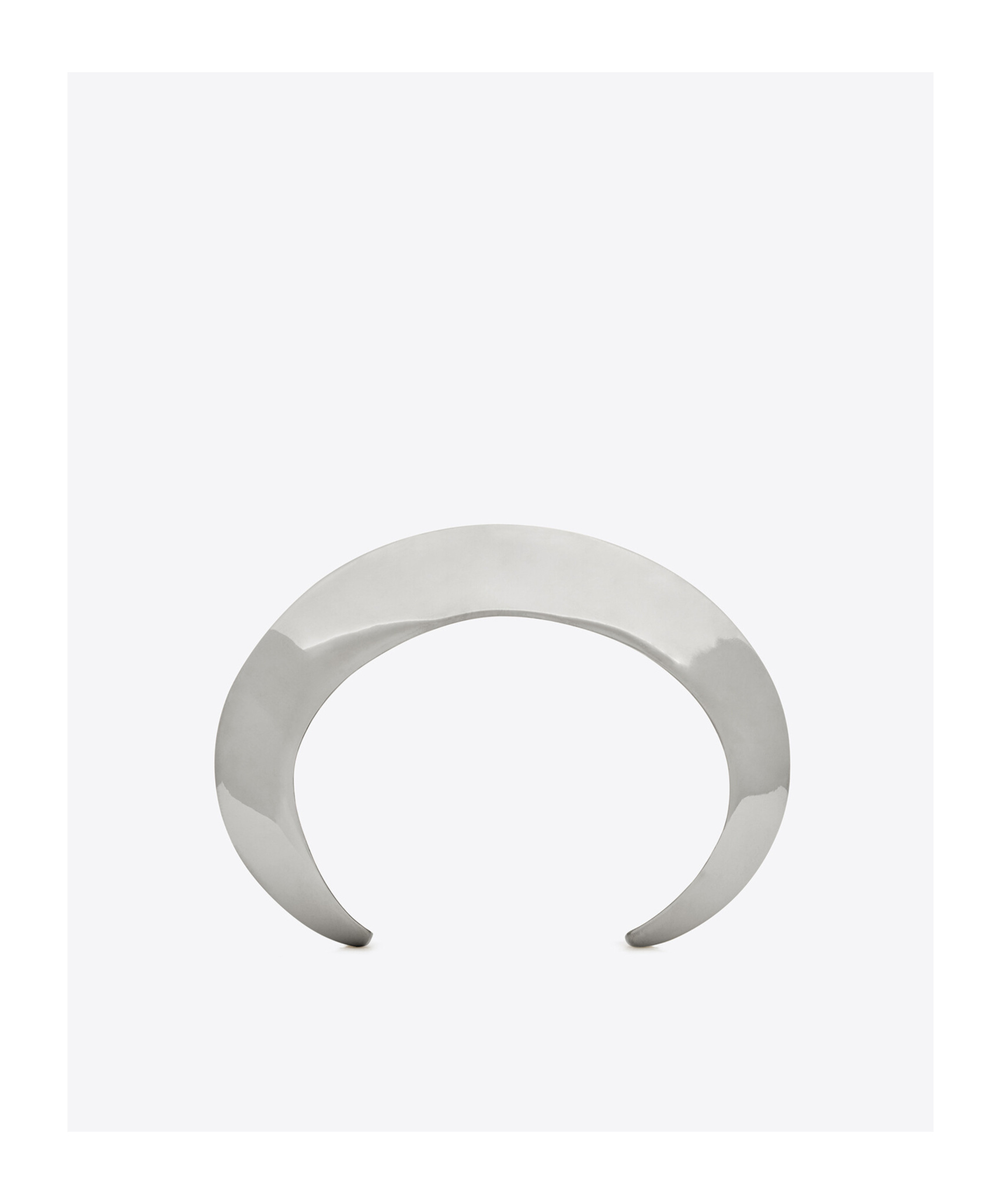 Saint Laurent Laminated C-shaped Bracelet In Gray