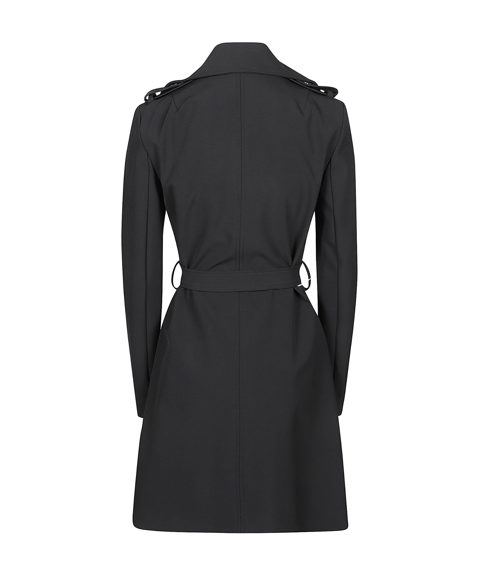 Shop Patrizia Pepe Double Breasted Trench Coat In Black