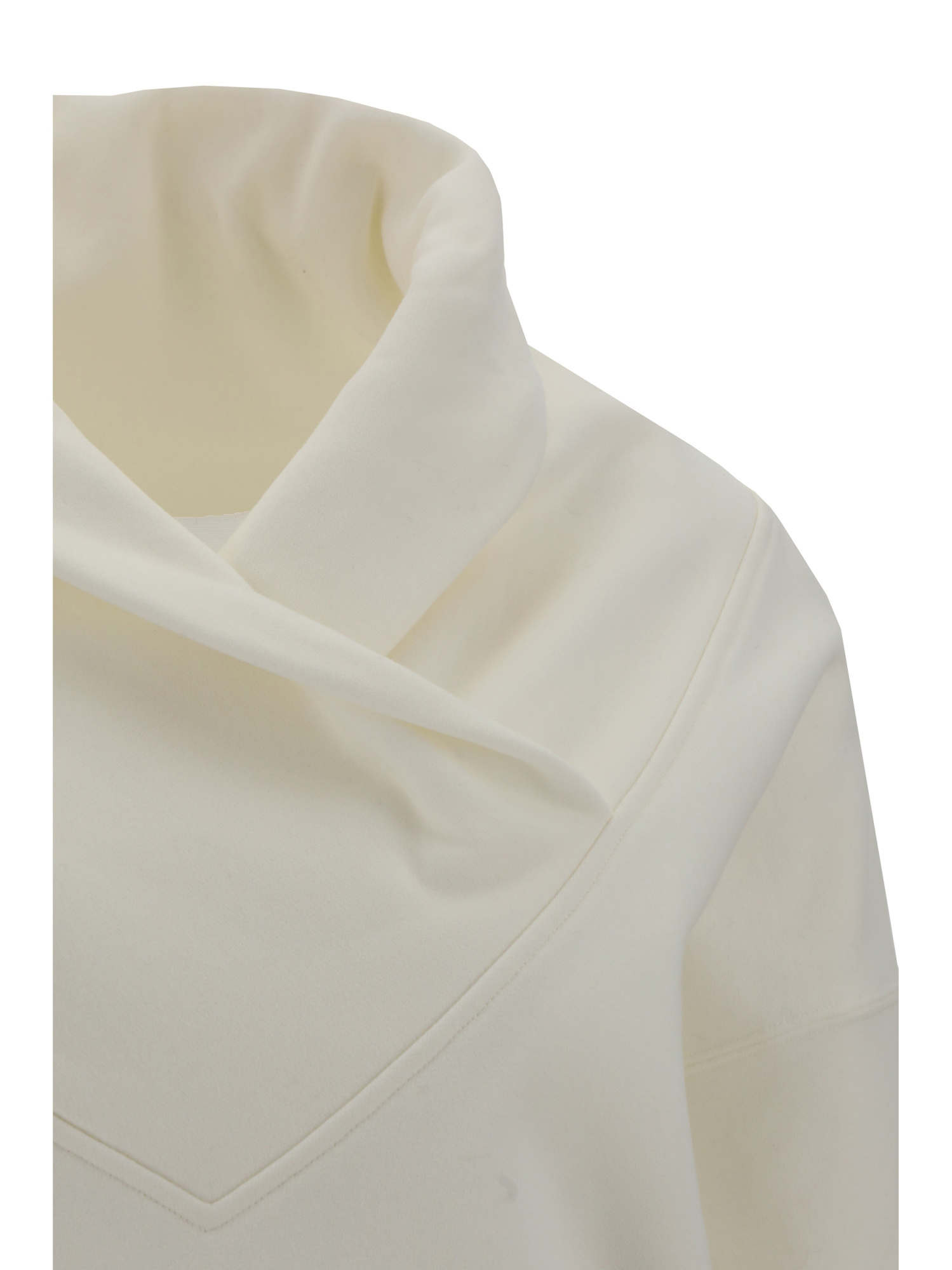 Saint Laurent Draped-detail Cowl-neck Sweatshirt In Nude