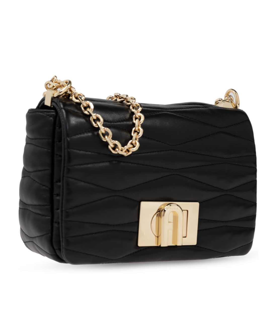 Furla 1927 M Black Leather Shoulder Bag