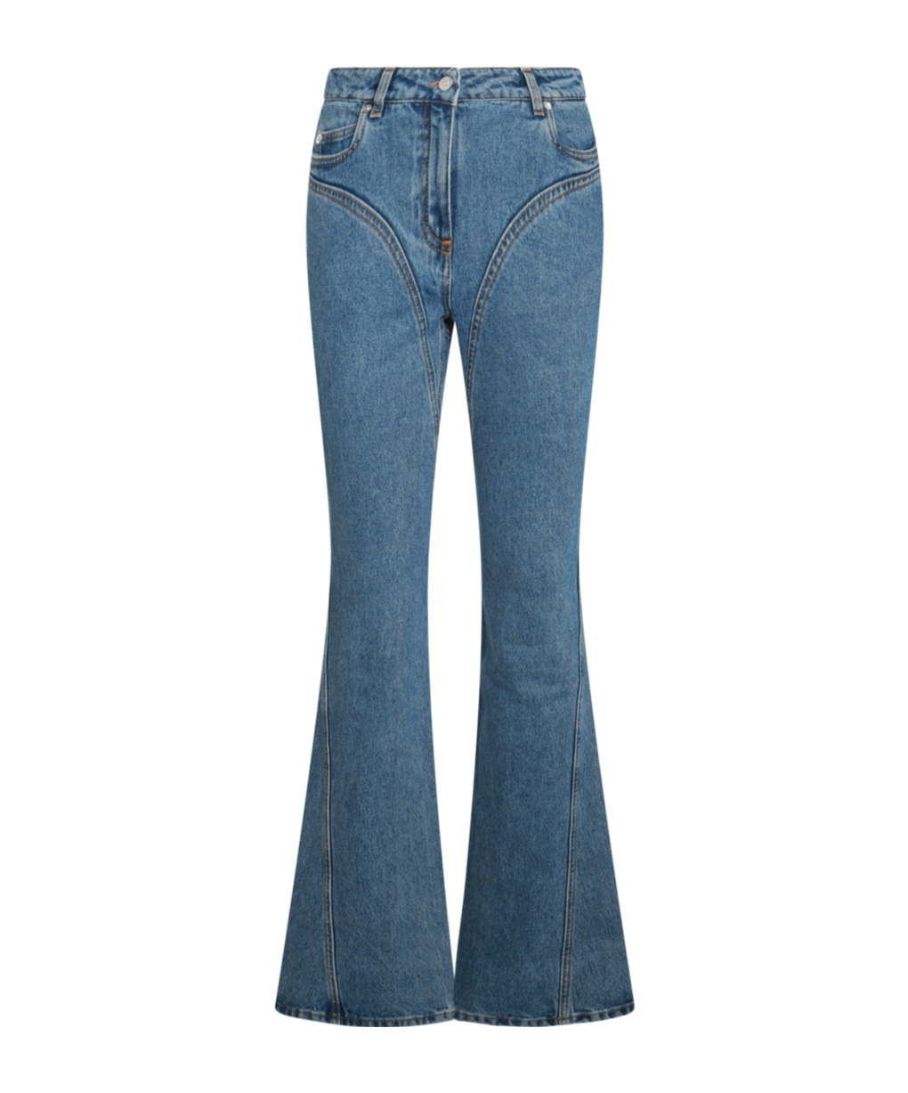 Mugler Blue Denim Cotton Jeans In Blue