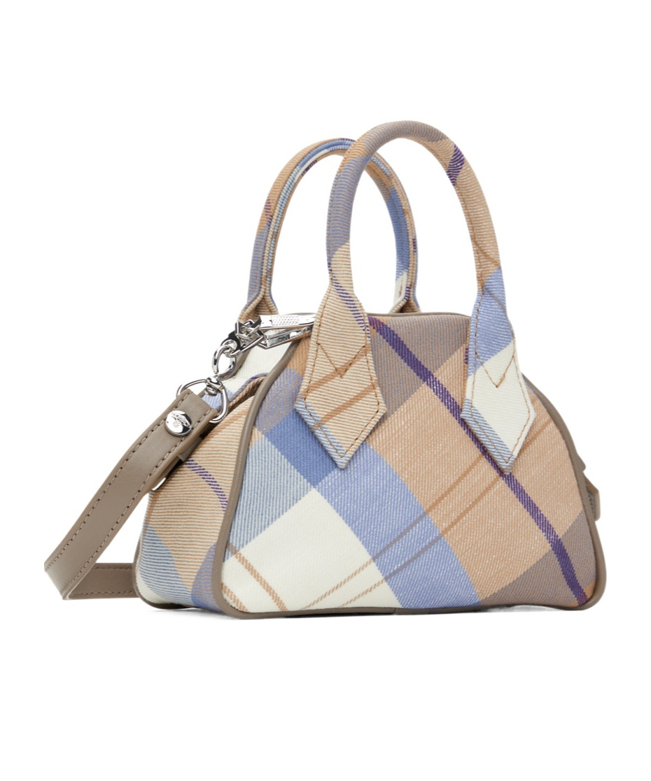 Vivienne Westwood Beige Blue Mini Yasmine Bag In Beige/blue