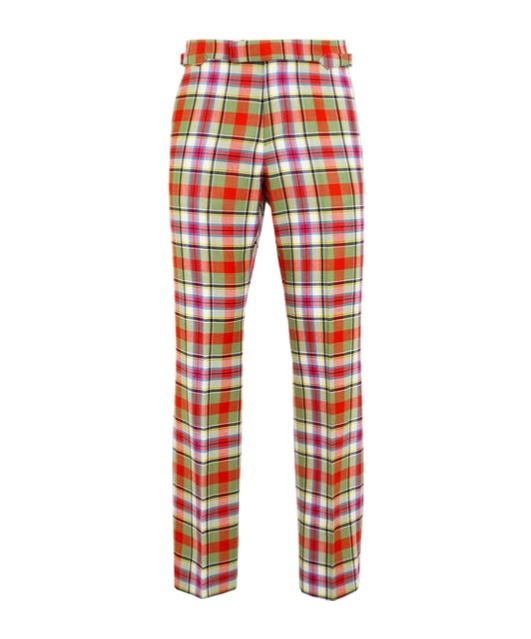Vivienne Westwood Straight Wool Tartan Check Trousers In Multicolor