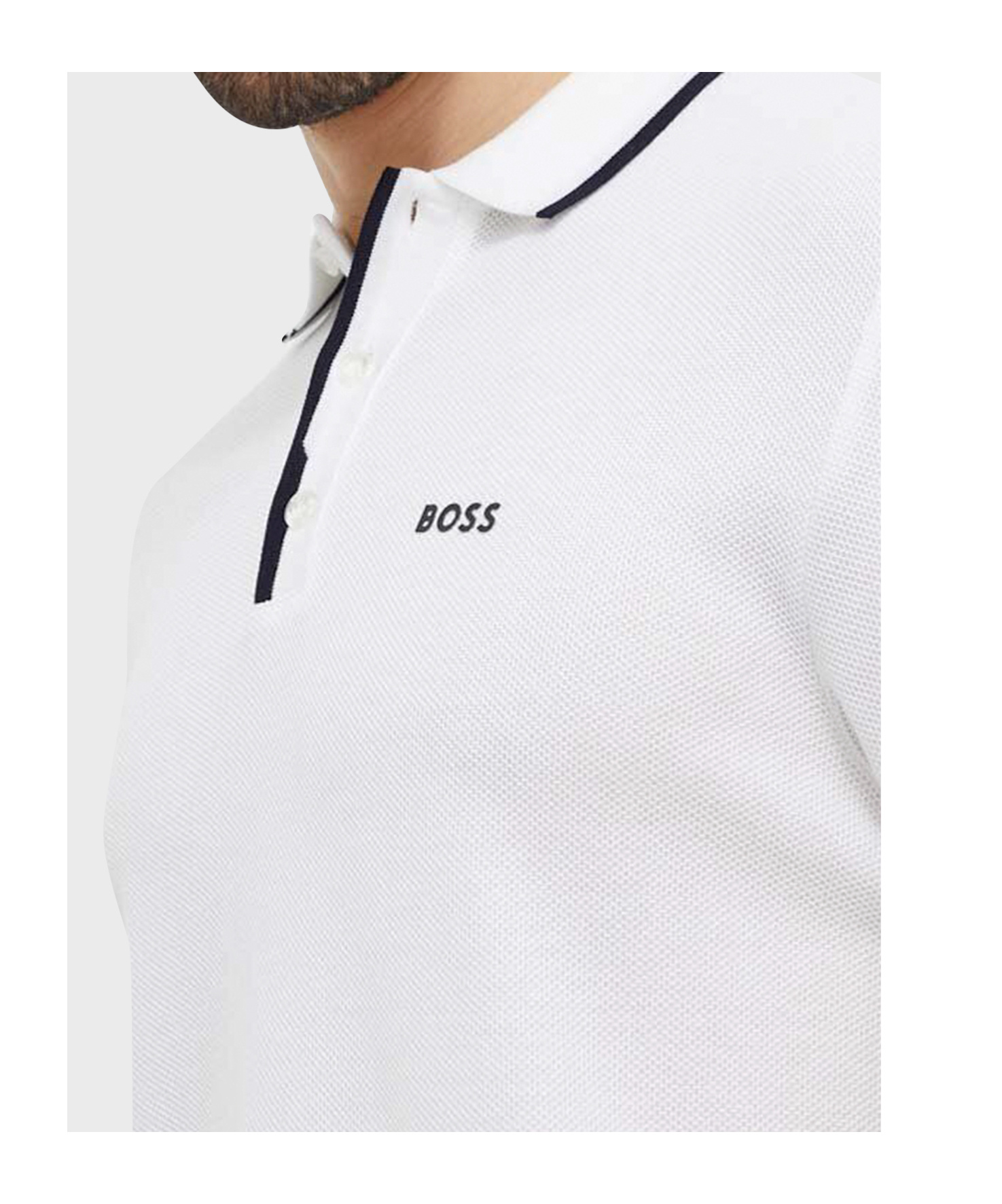 Hugo Boss Logo-print Cotton Polo Shirt In White