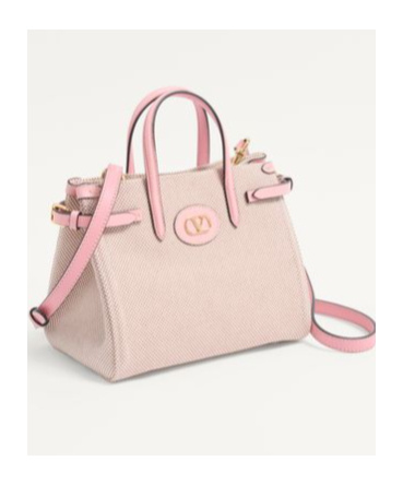 Valentino Antibes Canvas And Karung Shopping Tote Bag In Nude
